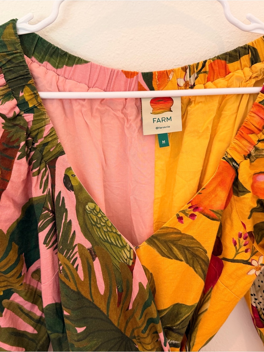 FARM Rio Pink, Yellow & Green Tropical Wrap Maxi Dress - Picture 3 of 4